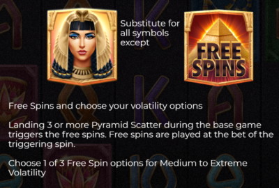 Queen of Eygpt free spins feature