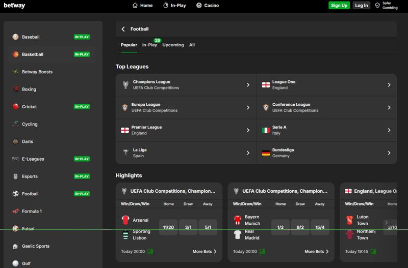betway football