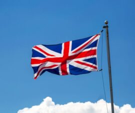 british flag in wind