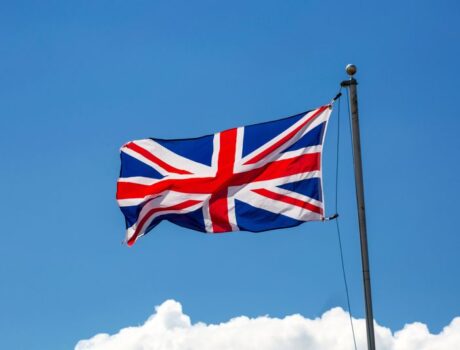 british flag in wind